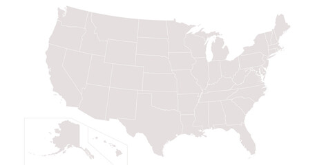 USA, United States Country in North America Map. Vector file SVG