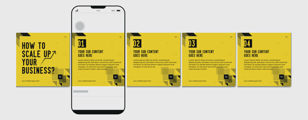 Set of Linkedin Carousel Post, editable social media Instagram carousel post, modern and creative business carousel post template, eps 10. © Graphaxil