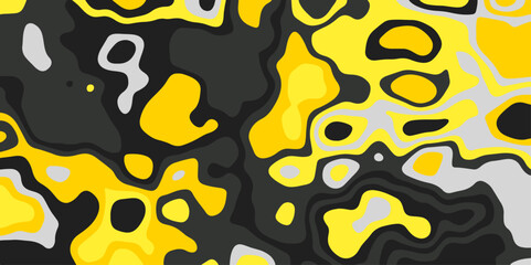 Yellow and gray abstract background. Modern background with fluid and organic shapes. Abstract light and color full wavy shapes background. Yellow gray waves concept for banner