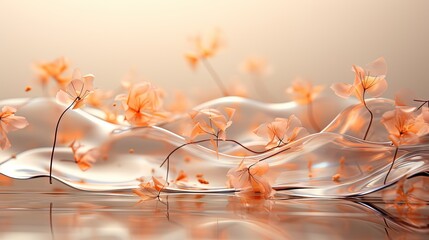  a bunch of flowers that are on a table with water.  generative ai