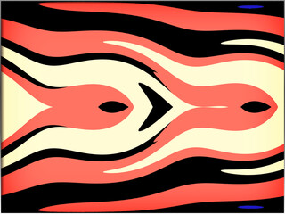 Abstract, Multiple Shapes, Patterns, and Curves, within a Border