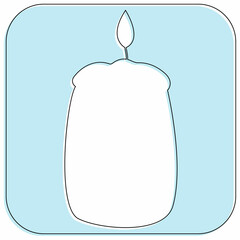 Candle Christmas icon for decoration.

