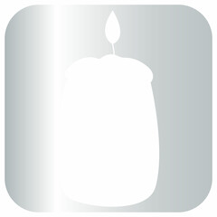 Candle Christmas icon for decoration.

