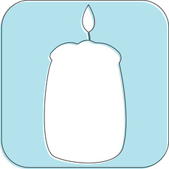 Candle Christmas icon for decoration.
