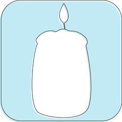 Candle Christmas icon for decoration.


