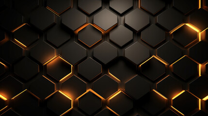 Honeycombs. Background abstract minimalistic texture with many rows of volumetric figures of hexagons lying in the light. Animation. Mobile briquette wall. - obrazy, fototapety, plakaty