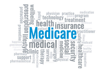 Illustration in the form of a cloud of words related to Medicare
