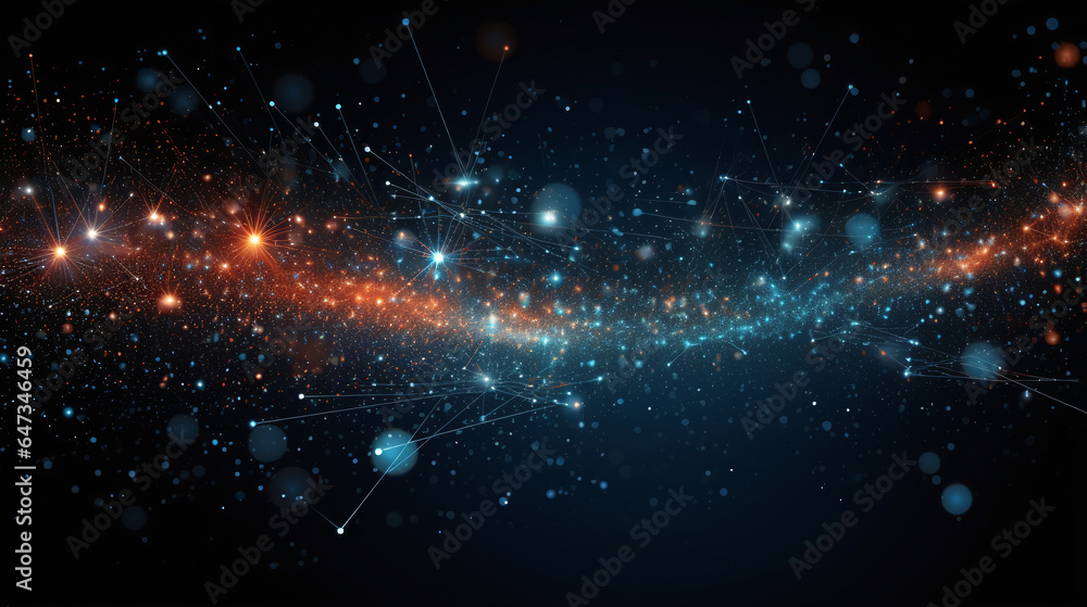Poster futuristic technology connection visualization background