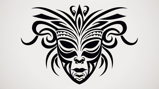 African black tribal mask illustration
