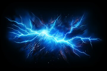 Blue lightning bolt illustration. Generative AI