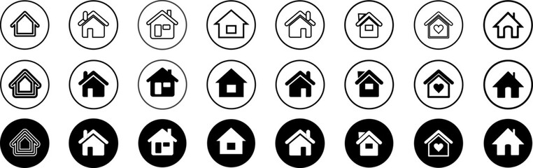 Web home icon for apps and websites. Home icon set vector collection. Home icon. House building sign.