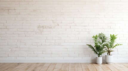 Grunge white brick wall with natural lighting. Stock image of vintage, urban architecture. Rustic, aged brick texture with a rough, weathered pattern. Perfect for interior design and backgrounds.