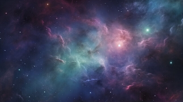 Cosmic nebula background with stars and gases
