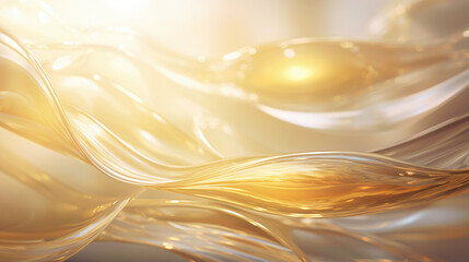 Oil shockwave with golden light ripples