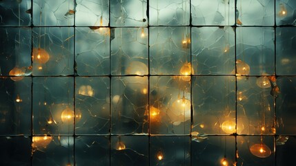 a glass wall with many lights in the middle of it.  generative ai