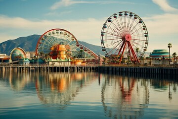 Iconic California seaside amusement park. Generative AI