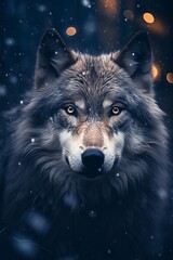 Intriguing Wolf Gaze - AI Generated