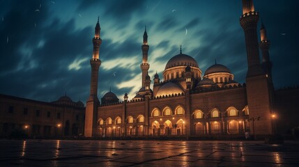 an image of the Sultan Hassan Mosque-Madrasa that highlights its timeless beauty under the evening sky