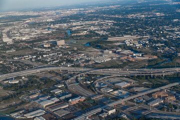 Fototapeta na wymiar Aerial view of Houston Texas - Bird eye view of the city in the USA. 