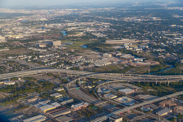 Aerial view of Houston Texas - Bird eye view of the city in the USA. 