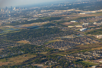 Aerial view of Houston Texas - Bird eye view of the city in the USA. 