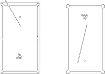 Vector sketch illustration design of billiard sport game table