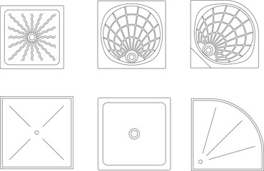 Vector sketch illustration of bathroom sink monoblock design for completeness of architectural drawings