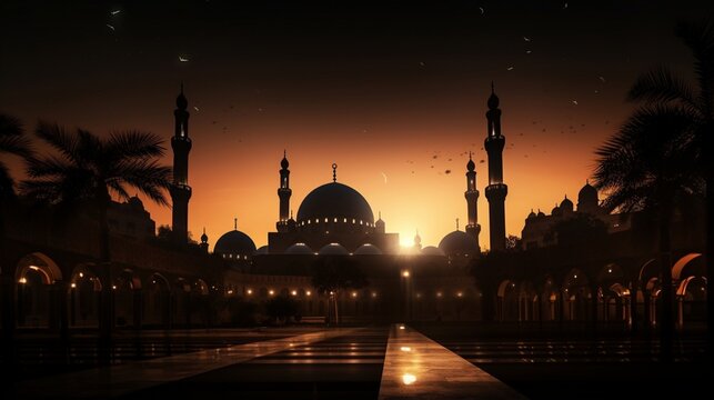 an image that evokes a sense of peaceful beauty in the silhouette of Sultan Hassan's Mosque-Madrasa at twilight