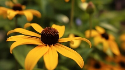 Black-Eyed Susan flower beautifully bloomed with natural background