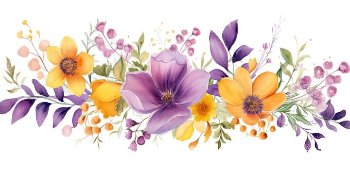 flowers watercolor floral Generative Ai
