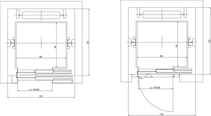 Vector sketch illustration of building elevator technical architectural design © TSANI