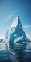 Foto op Plexiglas blue iceberg in sea water, glaciers close-up © 22_monkeyzzz
