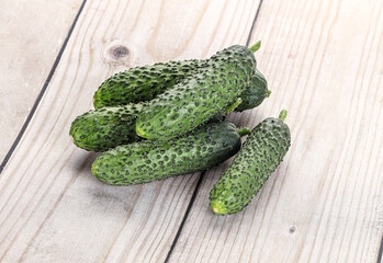 Fresh natural organic cucumbers heap