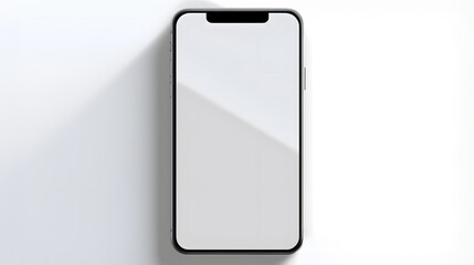 A blank smartphone on a white background