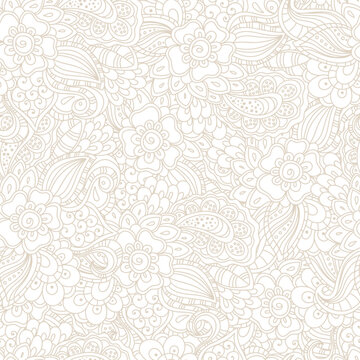 Seamless floral doodle pattern. use as backdrop, wrapping paper, print, textile.