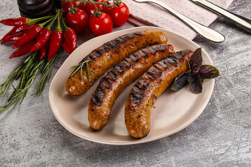 Grilled meat sausages with spices