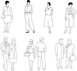 Vector sketch illustration design of people doing various activities to complete the image