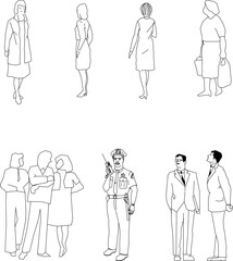 Vector sketch illustration design of people doing various activities to complete the image 