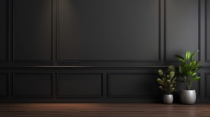 Minimalist empty wall with a plant, generated by AI