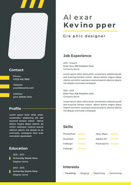 Free Vector Minimalist Cv Template With Photo Space