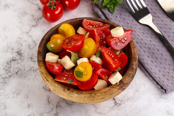 Italian Caprese salad with tomato and mozzarella