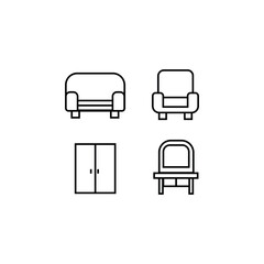 icon design simple home furniture Web design, mobile app.