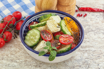 Greek salad with feta cheese