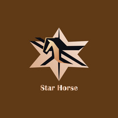 star horse logo concept idea