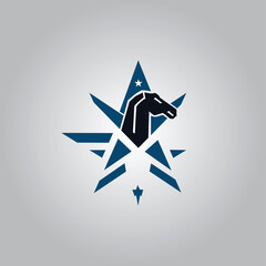 star horse logo concept idea
