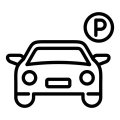 parking sign icon vector logo illustration in flat style