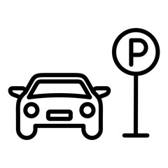 parking sign icon vector logo illustration in flat style