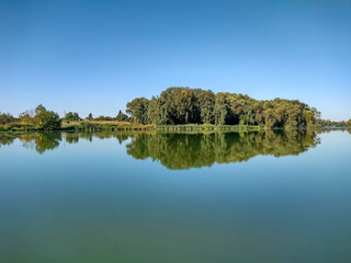 Fototapeta na wymiar Borzenka river. Beautiful summer landscape on the banks of the river.