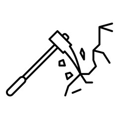 mining icon vector logo illustration in flat style