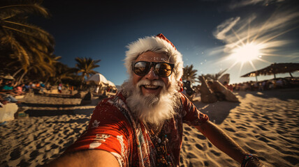 Christmas, even Santa Claus takes selfies with his phone